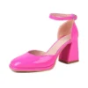 Pink ankle strap heels