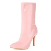 Pink patent pumps