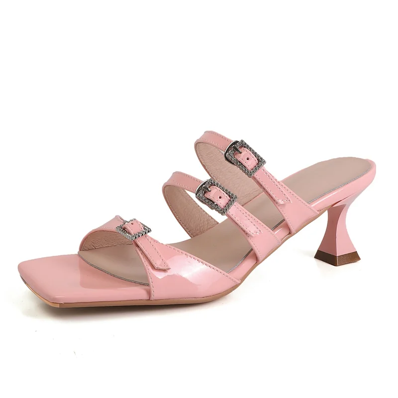 Fashion high heels sandals with buckles