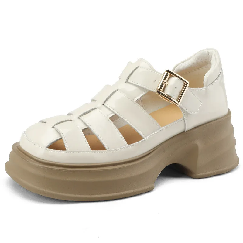 White platform sandals