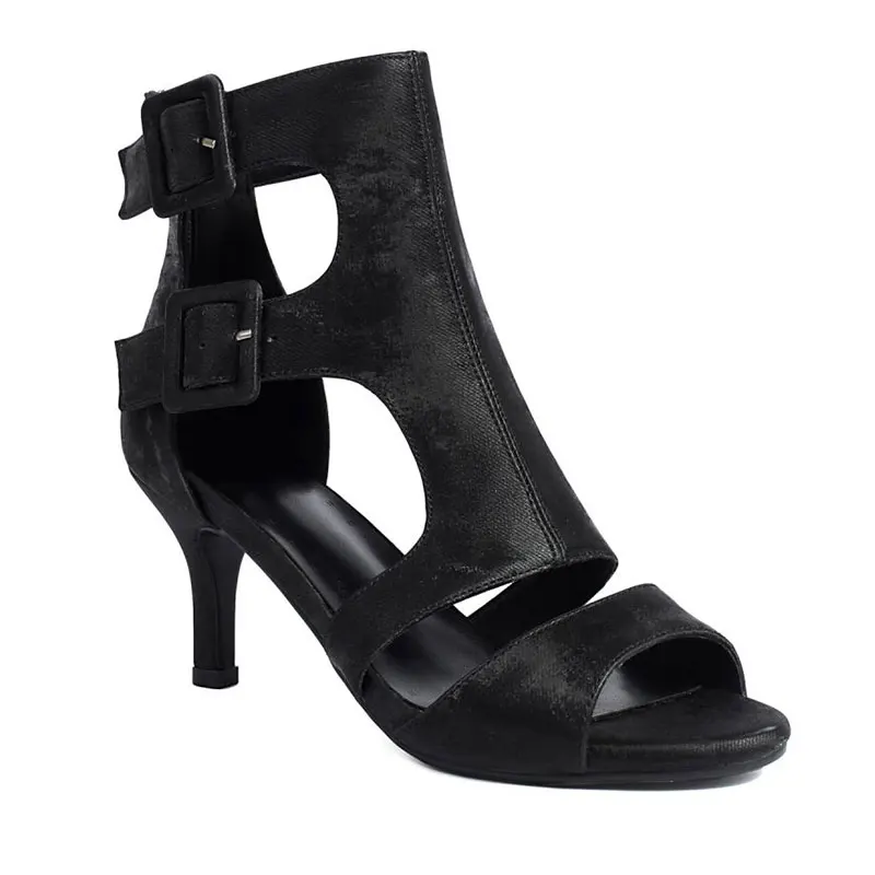 Peep toe high heel ankle boots gladiator sandals