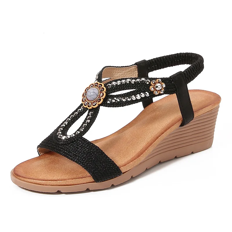 Mesh platform sandals bohemian style
