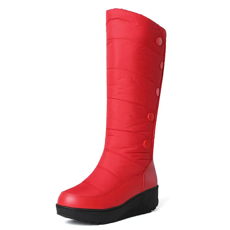 Warm plush waterproof knee high snow boots