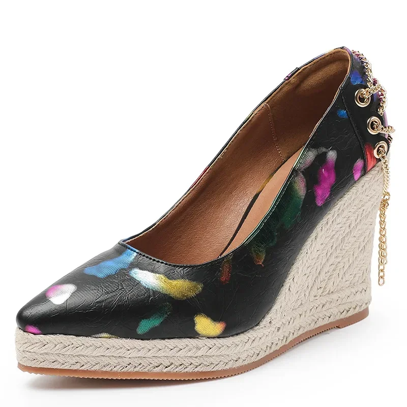 Elegant wedge high heels party shoes