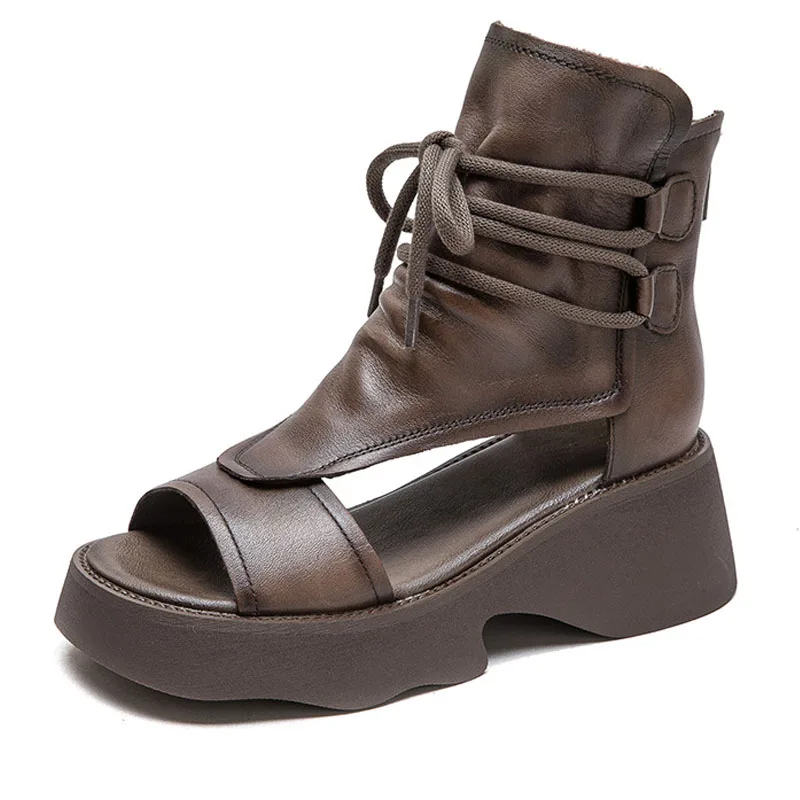 Genuine leather handmade roman sandals with thick sole