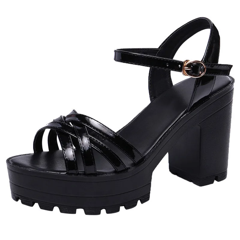 Elegant open toe high heel sandals with platform