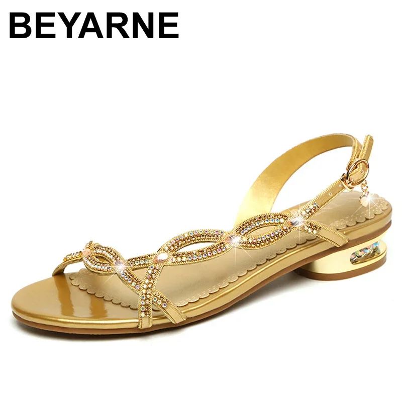 Clear beige wedge sandals with block heel
