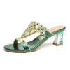 Rhinestone high heel slippers