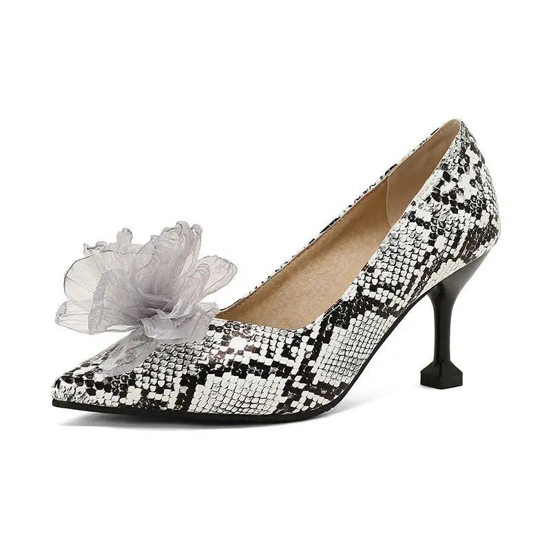 Pointed toe thin heels slip-on fashion pumps