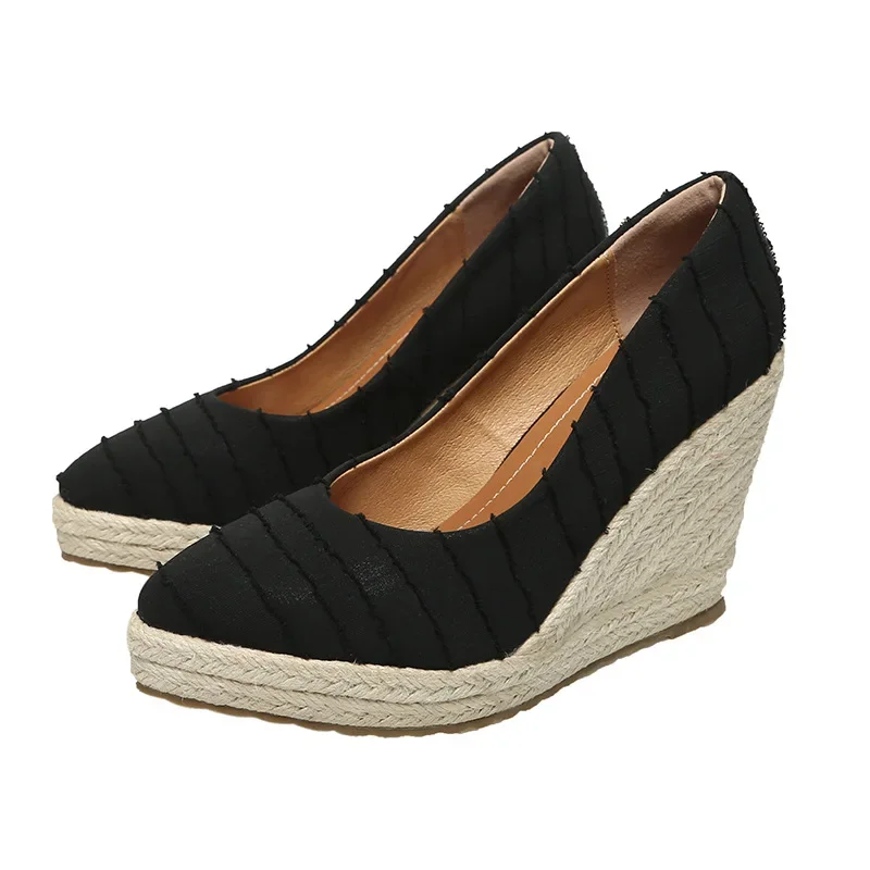 Black wedge platform heels for weddings