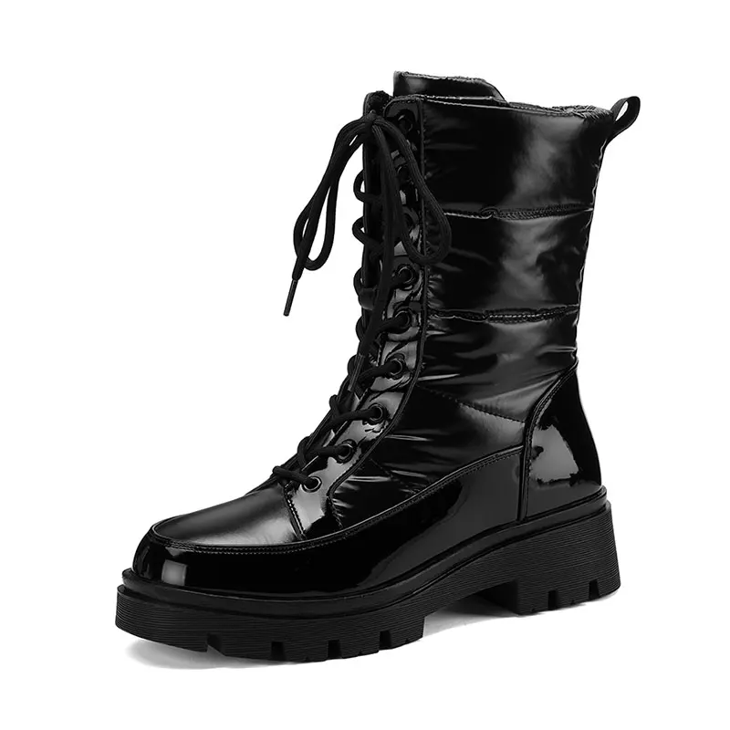 Waterproof winter snow boots with fur lining