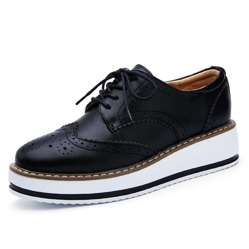 Black platform oxfords