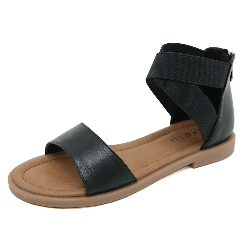 Summer platform wedge sandals with zipper