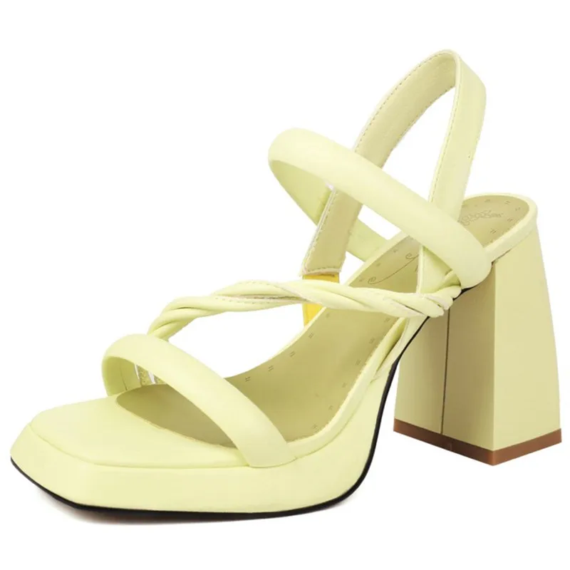 Microfiber platform high heel summer sandals