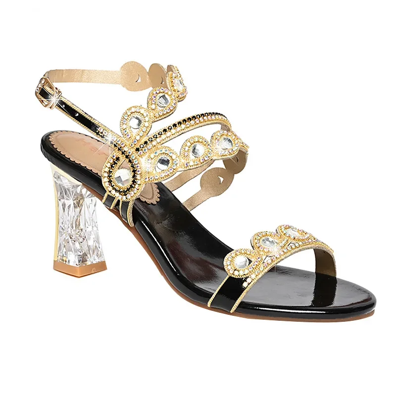 Crystal high heel sandals