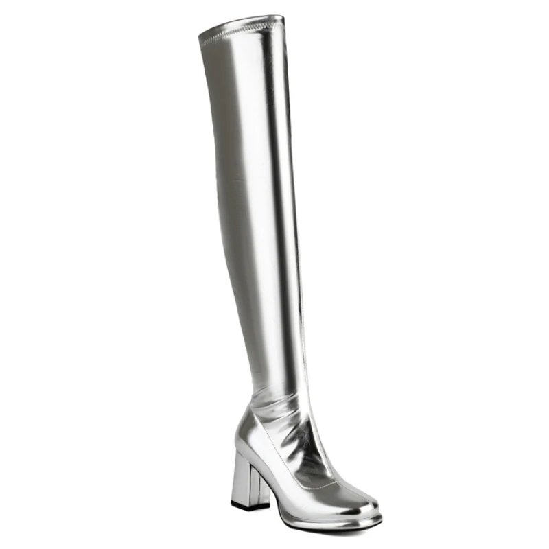 Over the knee high heeled boots for women