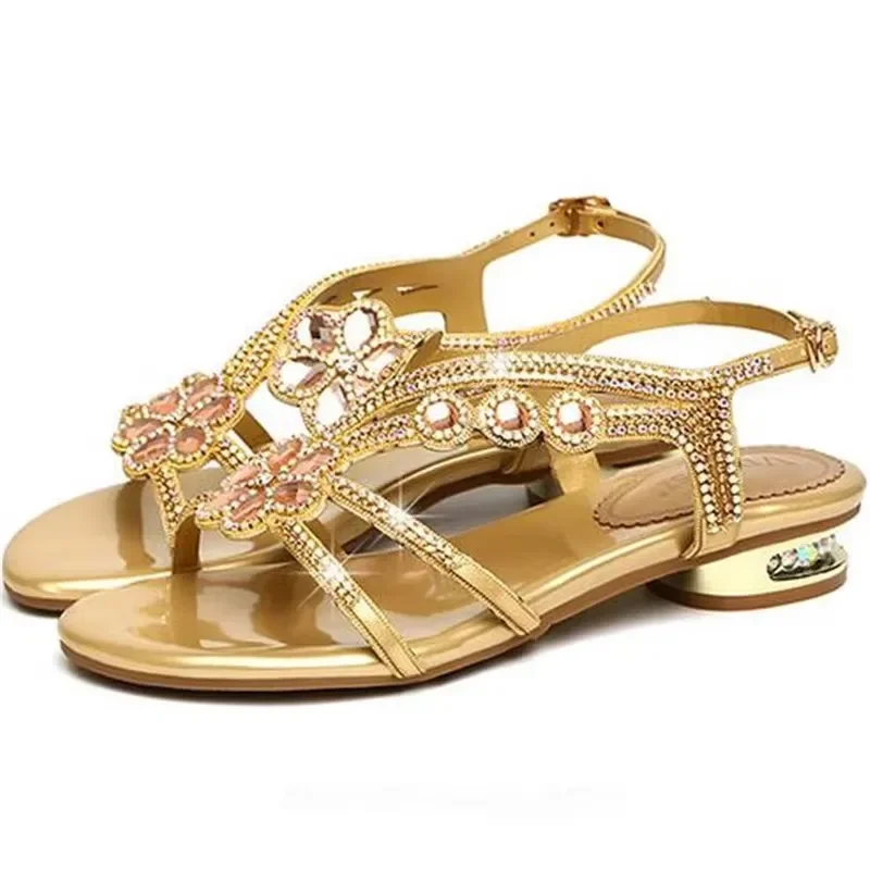 Peep toe leather sandals with low heel