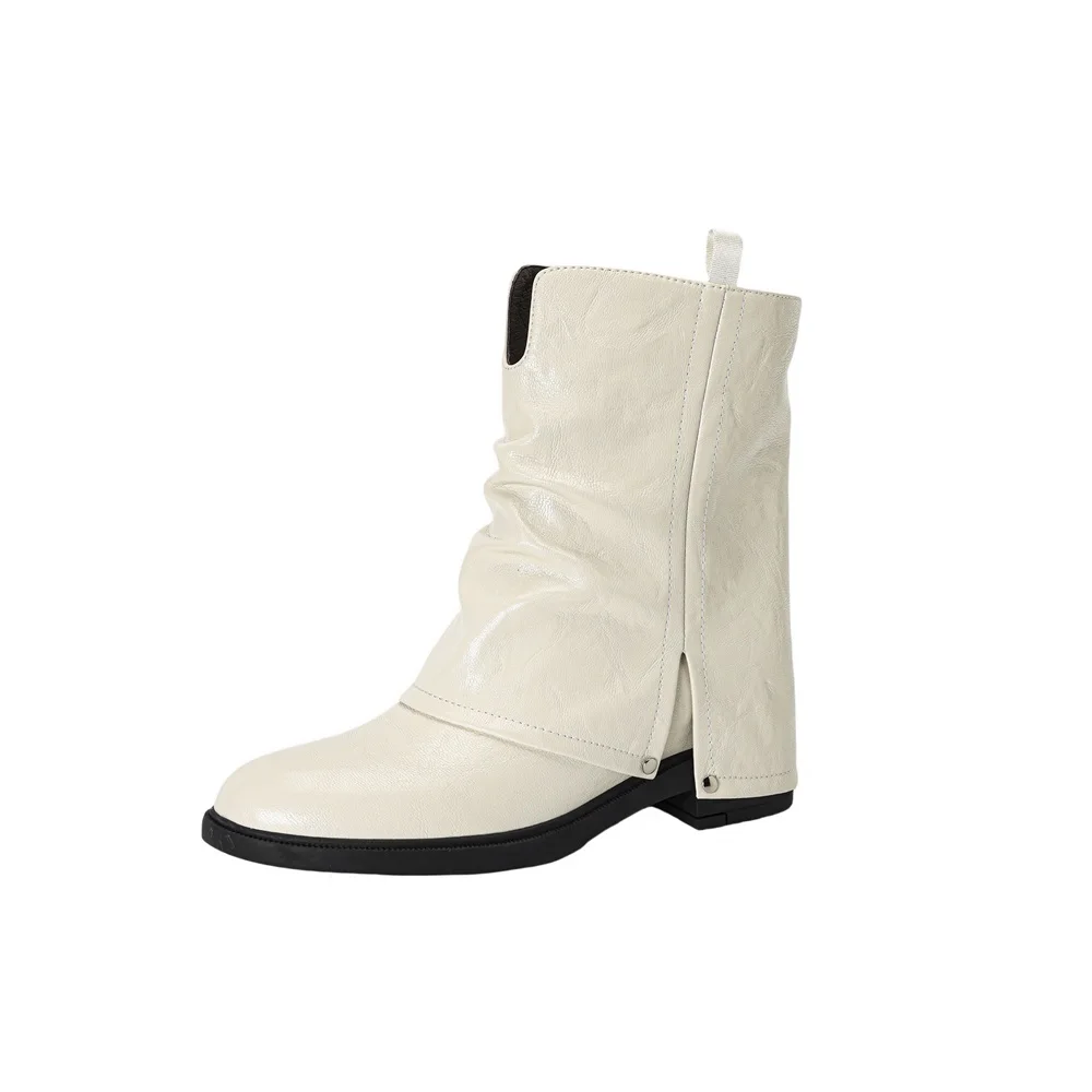 Warm plush lined ankle boots with side zipper