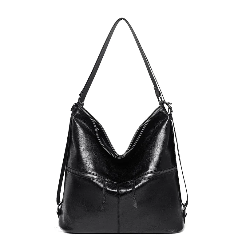 Vintage soft leather crossbody bag - multifunctional shoulder backpack