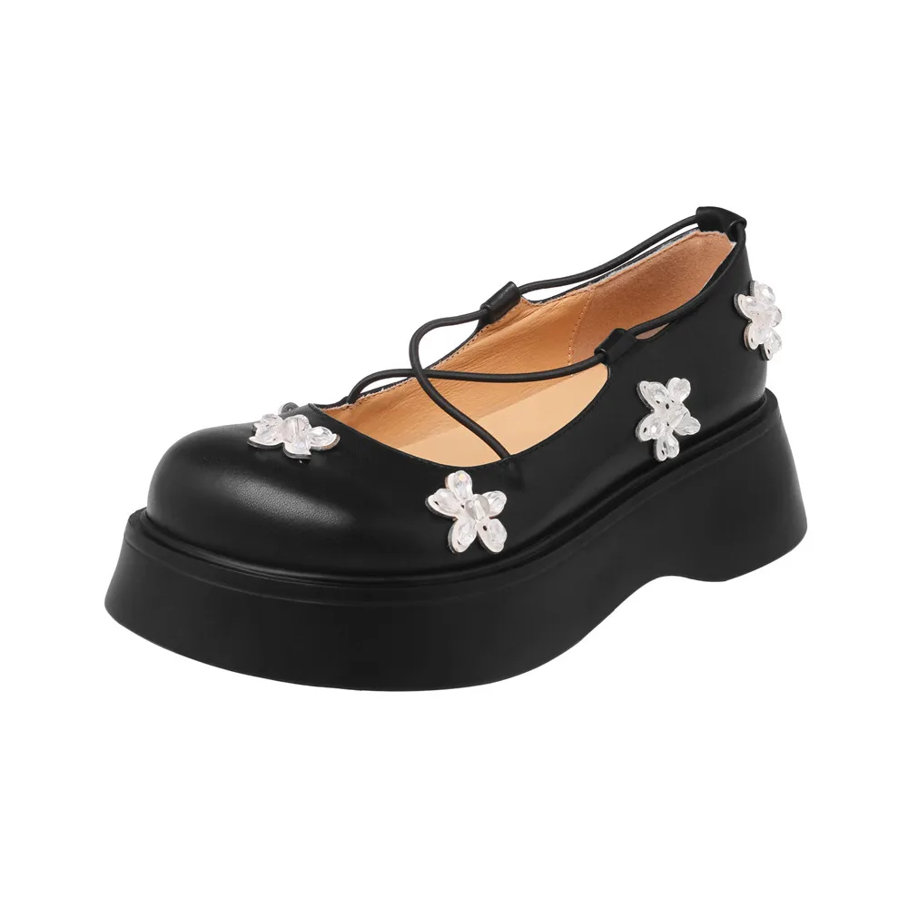High platform genuine leather punk shoes