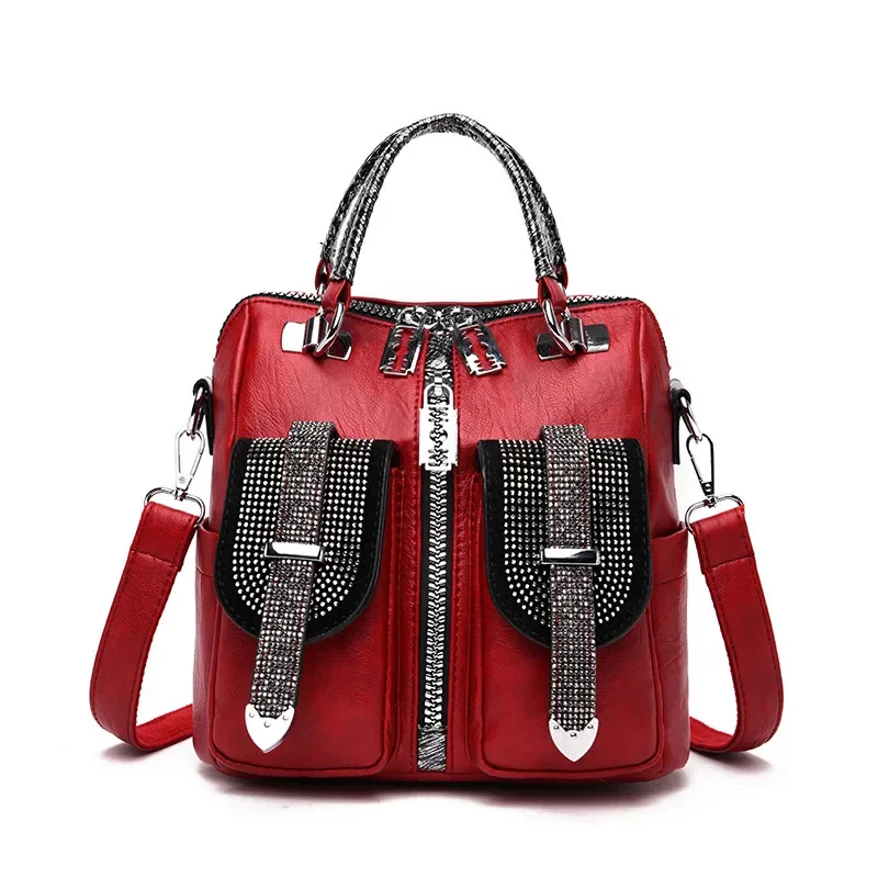 Vintage leather backpack for women