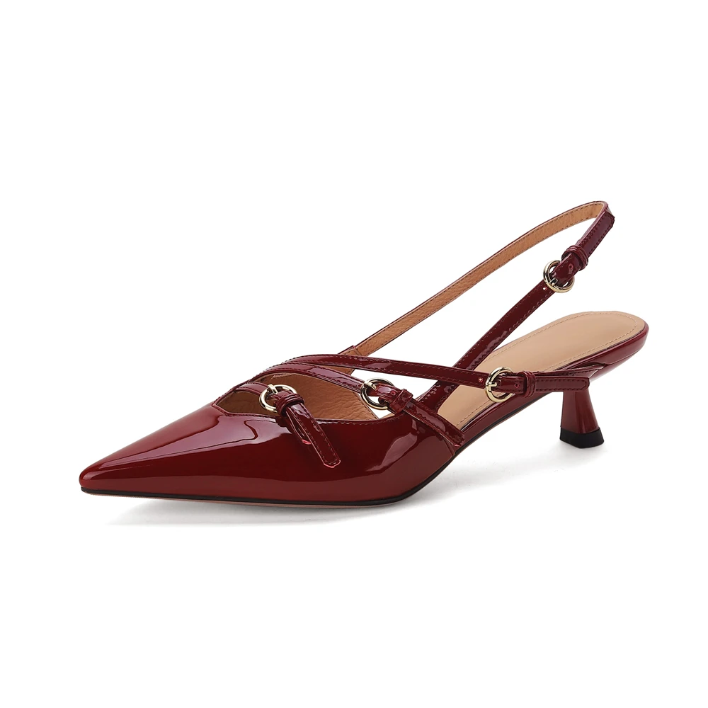 Leather high heel sandals for parties and events