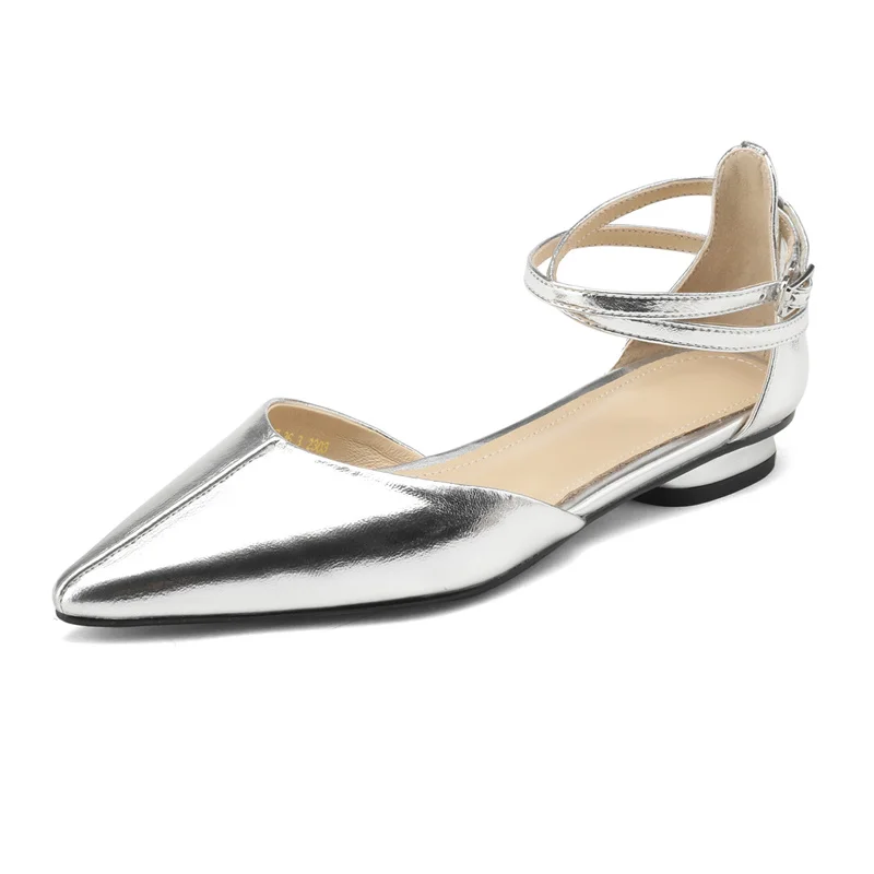 Basic low heels ankle strap sandals