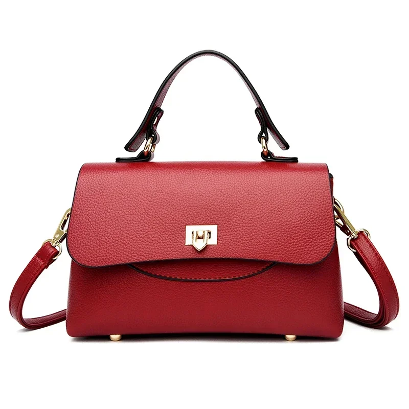 Versatile square crossbody bag in soft pu leather