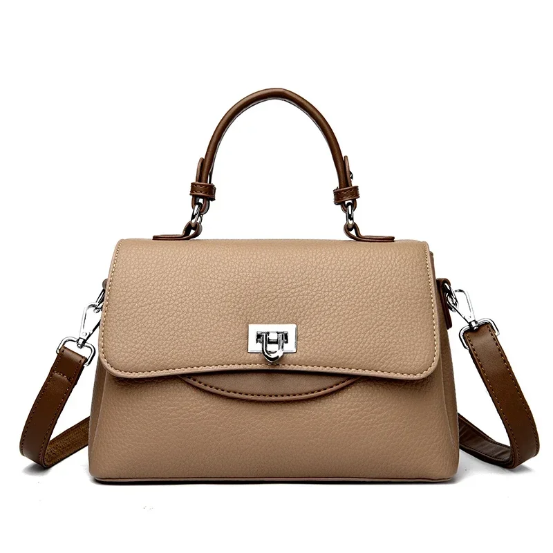 Versatile square crossbody bag in soft pu leather