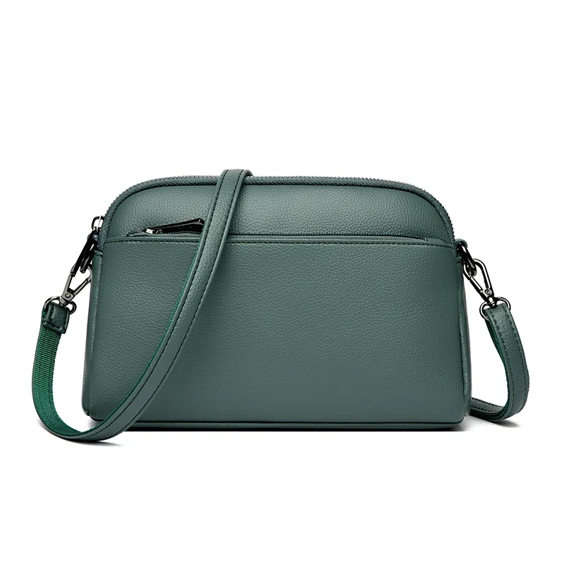 Multilayer pu leather shoulder and crossbody bag