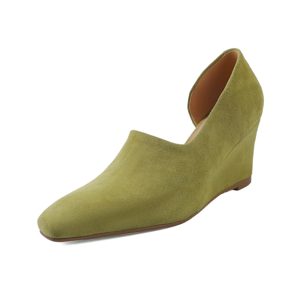 Wedge high heels suede party shoes