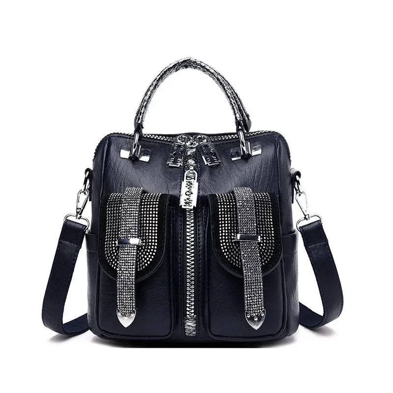 Vintage leather backpack for women