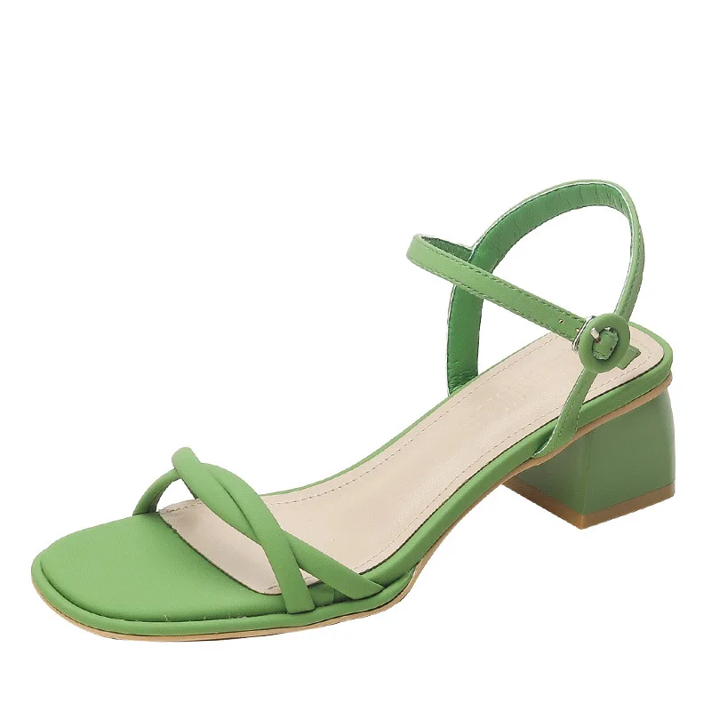 Block heel open toe sandals for summer beach