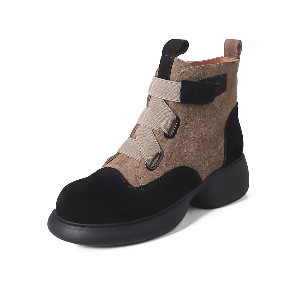 Suede leather ankle boots with high heels